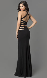  Illusion Cut Out Two Piece La Femme Formal Gown