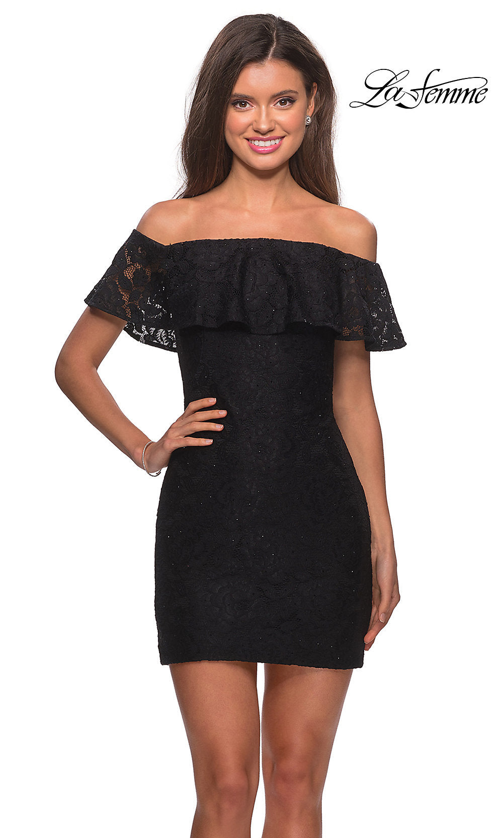 Delicate Lace Bodycon Off-the-shoulder Homecoming Dress, Short Cocktail  Gown