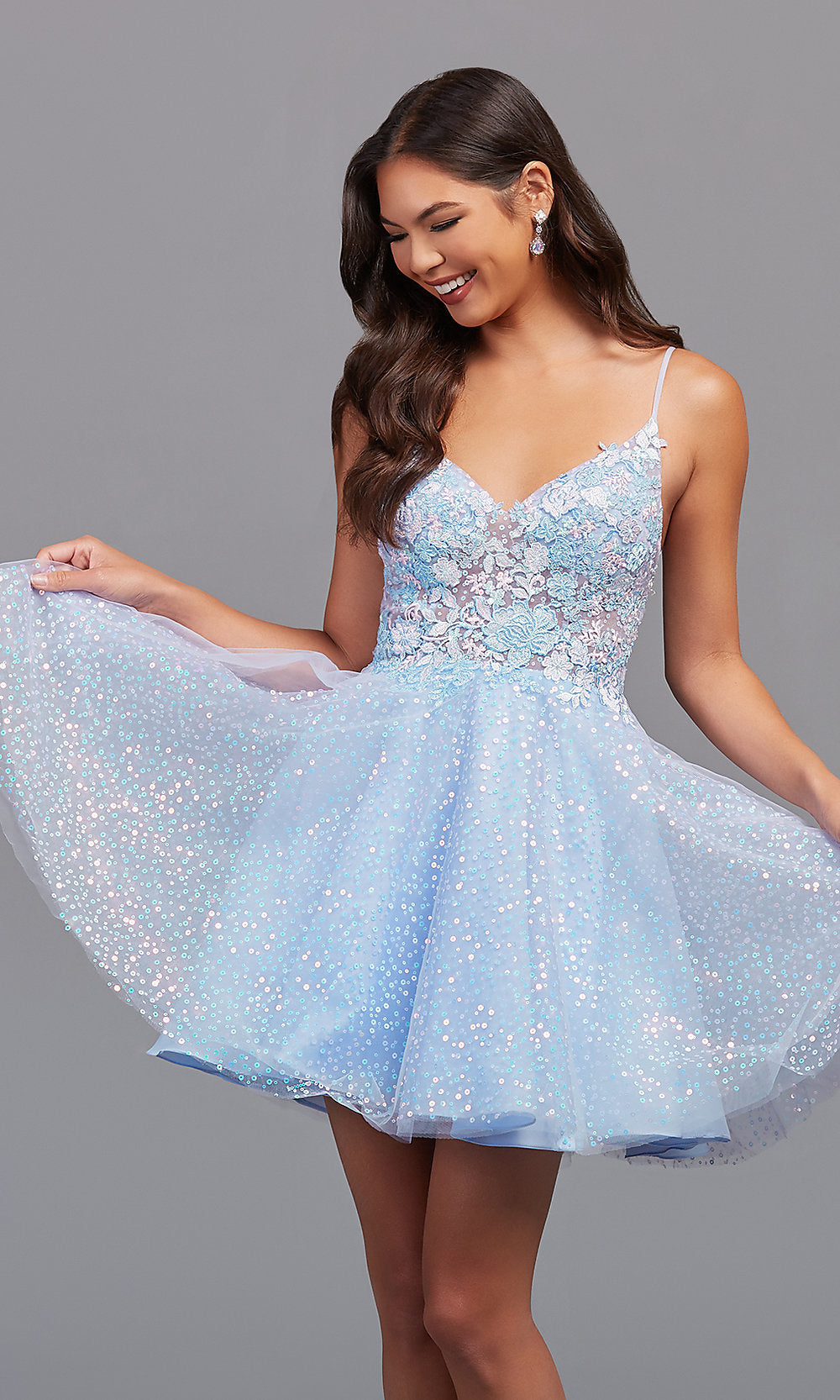 Sexy Light Blue Tight Strapless Long Prom Dresses with Split,BD930592 –  luladress