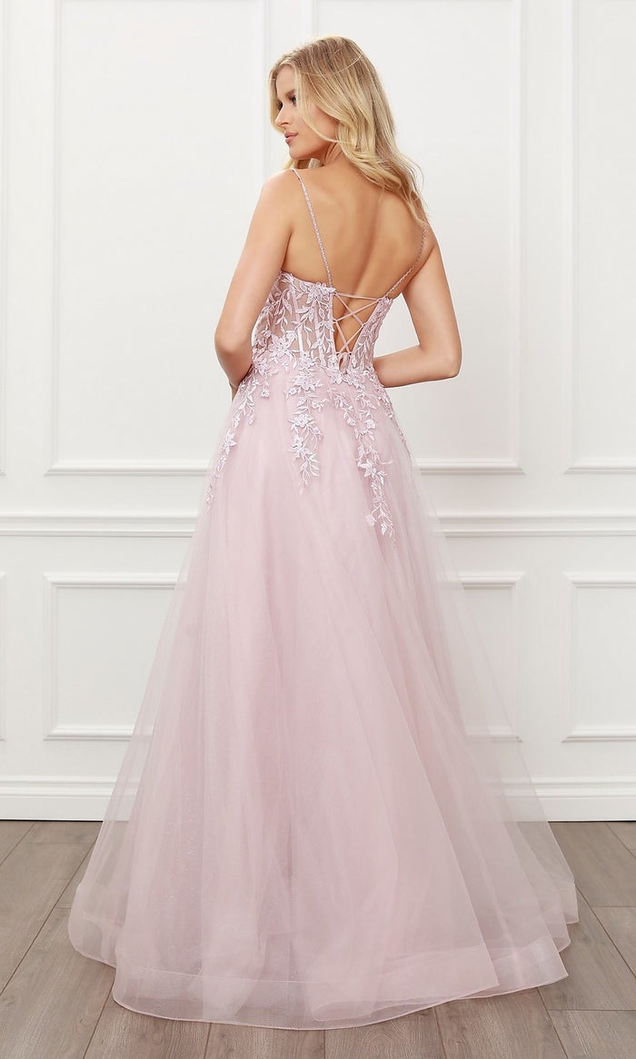Sheer-Corset-Bodice Long Mermaid Prom Gown P1170