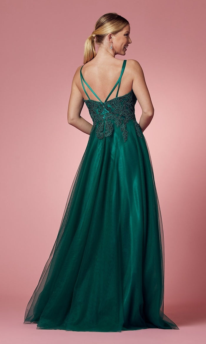 Aleta Couture 708L - Gold Applique Strapless Prom Gown | Black/Gold | 8 
