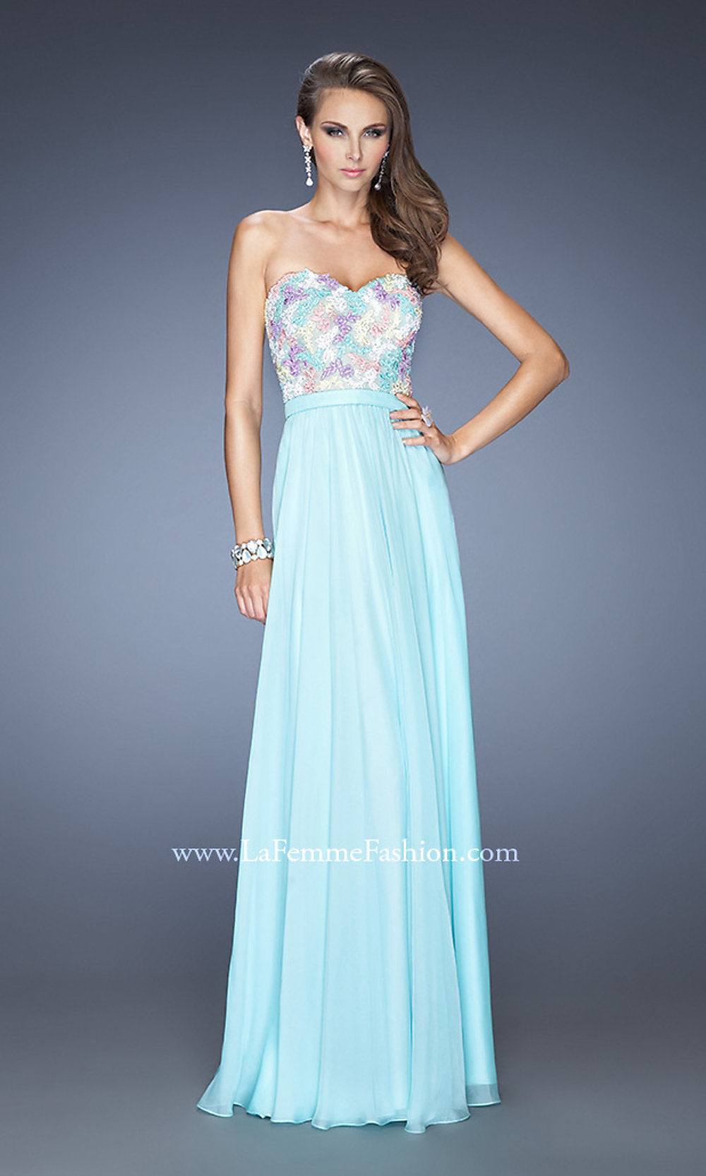 Strapless Long A-Line Formal Dress by La Femme