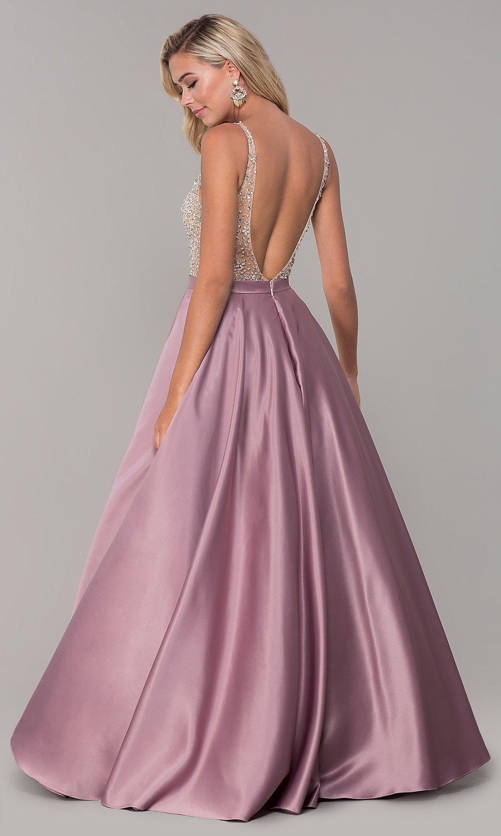 V-Neck Long A-Line Prom Dress with Pockets