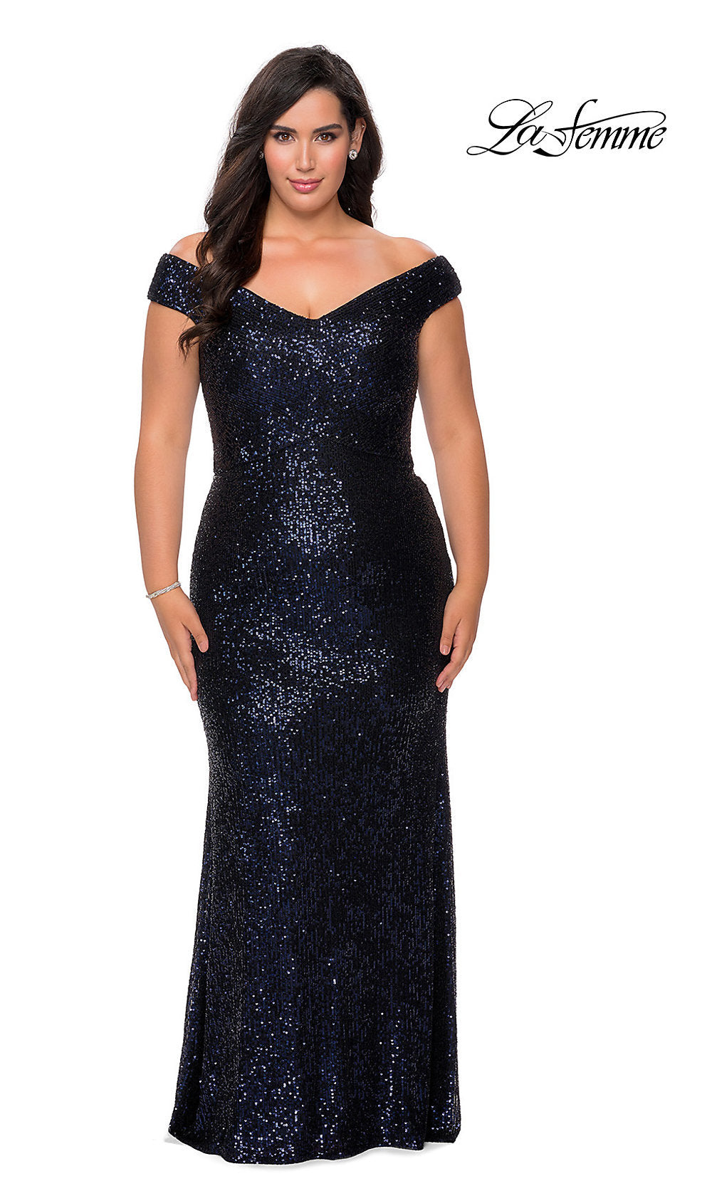 Long black sequin deals dress plus size