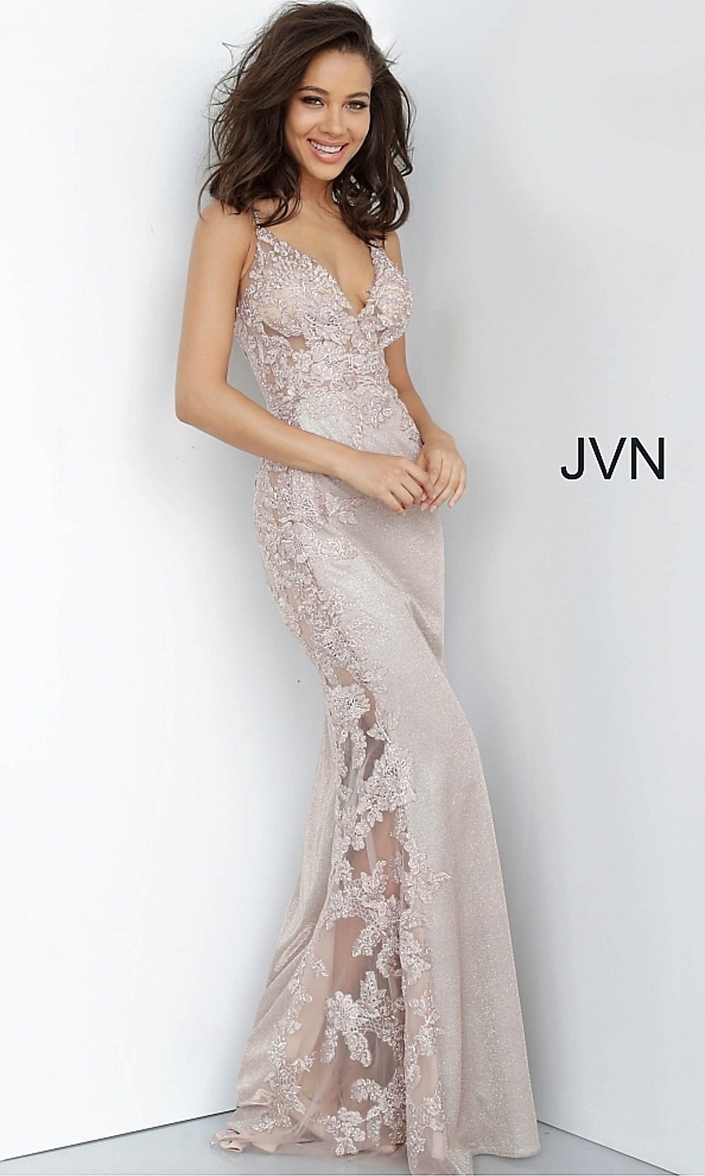 Metallic Long Sexy Formal Dress From Jvn By Jovani 2796