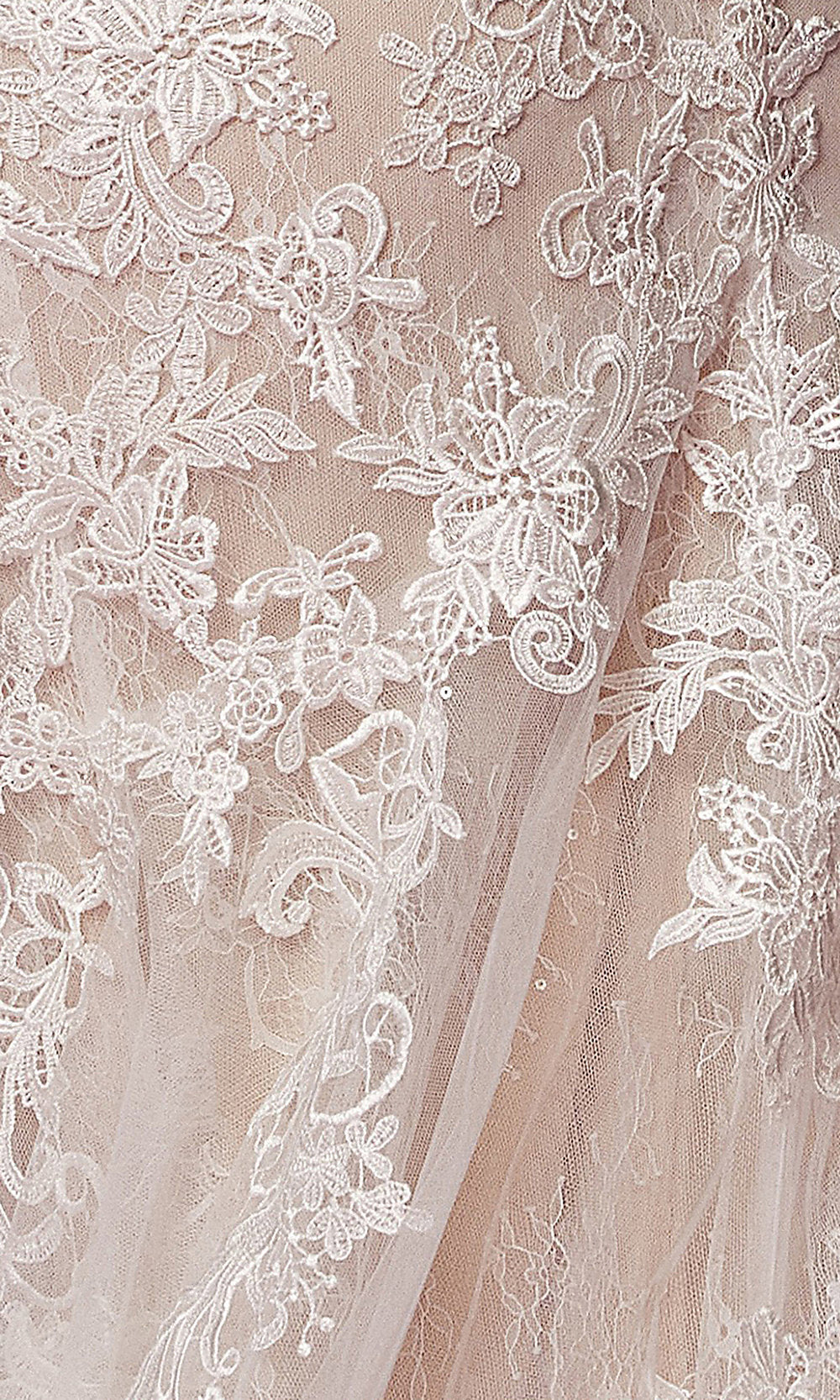 Paris Stretch Lace Fabric Champagne, by the yard